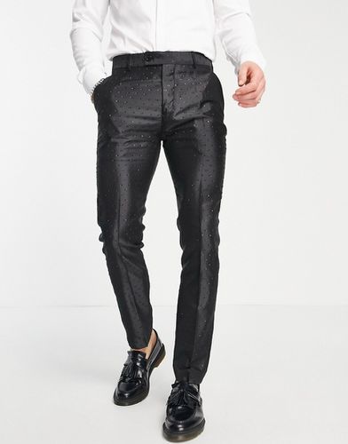 Pantaloni da abito da sera skinny in raso a righe laterali con glitter - Bolongaro Trevor - Modalova