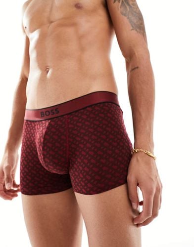 Boxer aderenti scuro con stampa - BOSS Bodywear - Modalova