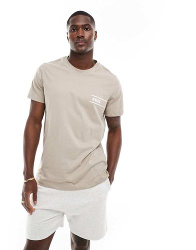 BOSS - Bodywear - T-shirt beige scuro con logo - BOSS Bodywear - Modalova