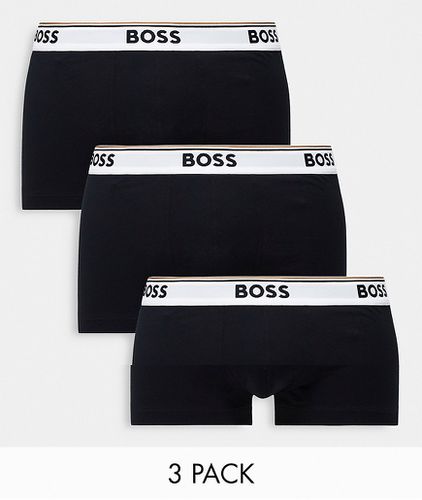 Confezione da 3 boxer neri con elastico in vita a contrasto - BOSS Bodywear - Modalova