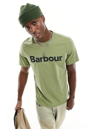 T-shirt color kaki con logo grande - Barbour - Modalova