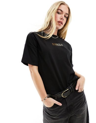 International - T-shirt oversize nera con logo - Barbour - Modalova