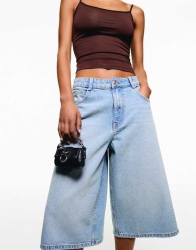 Bermuda baggy en jean - moyen - Bershka - Modalova