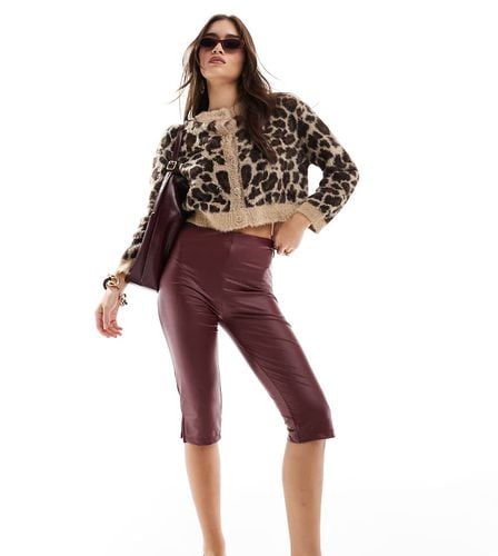 Cardigan in maglia soffice con stampa leopardata - Bershka - Modalova