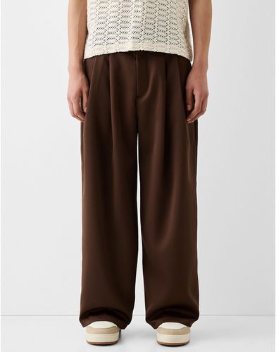 Collection - Pantaloni sartoriali ampi marroni - Bershka - Modalova