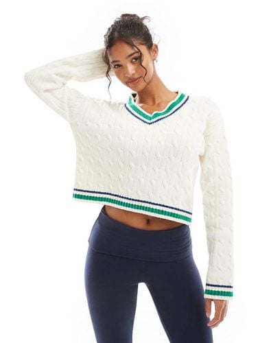 Maglione stile cricket con finiture a contrasto - Bershka - Modalova