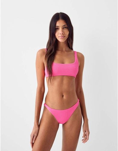 Slip bikini stropicciati acceso in coordinato - Bershka - Modalova