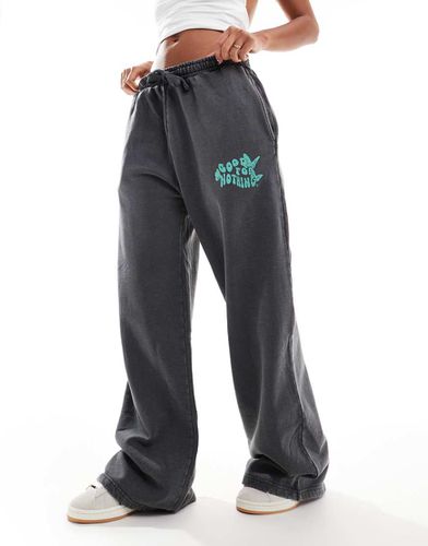 Joggers dritti grigi con stampa - Good For Nothing - Modalova