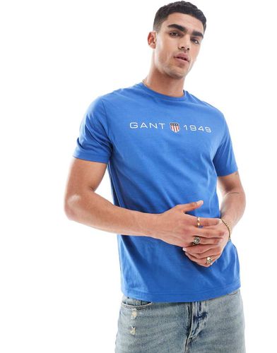 T-shirt medio con logo a scudo e stampa sul davanti - Gant - Modalova