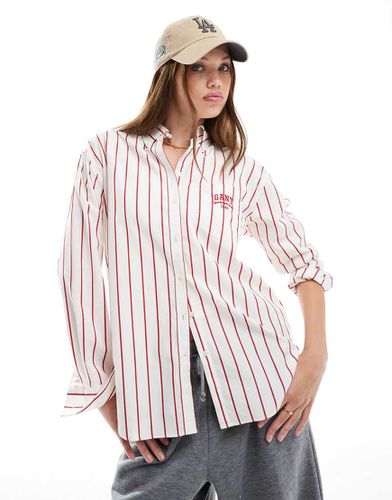 Camicia a righe rosse con logo - Gant - Modalova