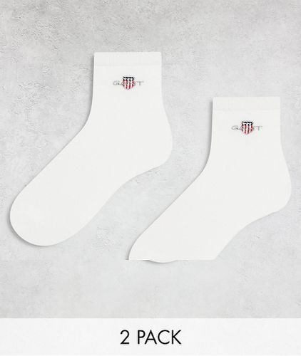 Confezione da 2 paia di calzini bianchi con logo - Gant - Modalova