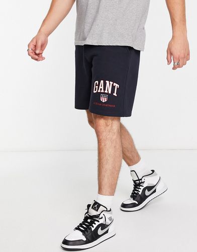 Pantaloncini della tuta con logo rétro dello scudo e fascia in vita a contrasto - Gant - Modalova