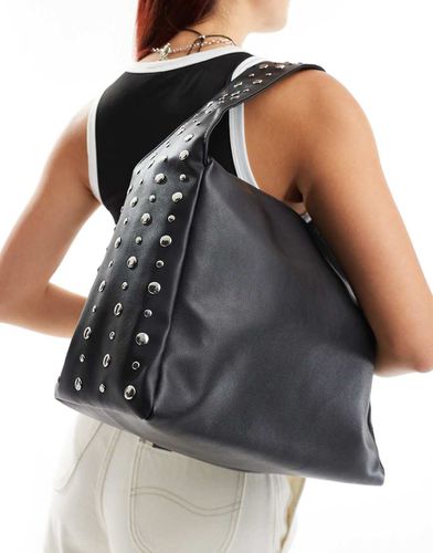 Maxi borsa da spalla nera con borchie - Glamorous - Modalova