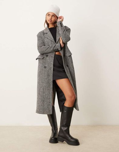 Cappotto sartoriale oversize monocromatico con motivo a spina di pesce - Glamorous - Modalova