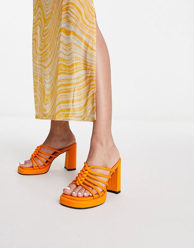Sandali con tacco a gabbia arancioni - Glamorous - Modalova
