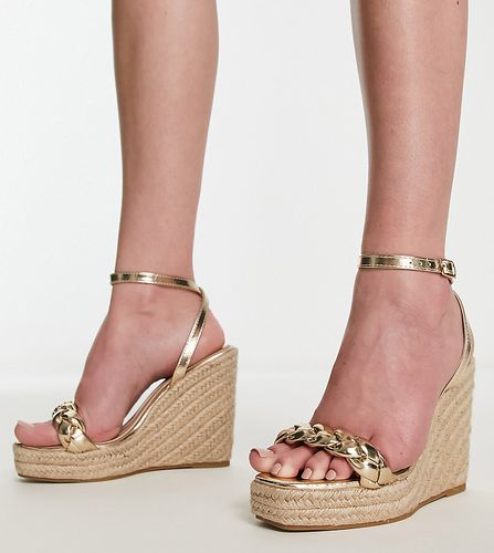 Sandali con zeppa stile espadrille a pianta larga - Glamorous Wide Fit - Modalova