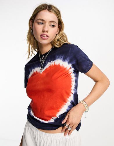T-shirt comoda con cuore tie-dye - Daisy Street - Modalova