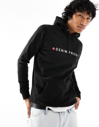 Felpa con cappuccio nera con logo - Denim Project - Modalova