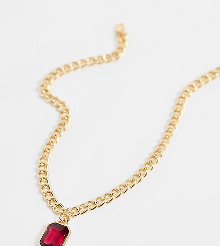 Collana dorata con ciondolo rosa - DesignB London - Modalova