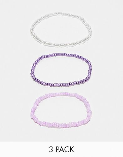 Confezione multipack di bracciali da festival con perline - DesignB London - Modalova