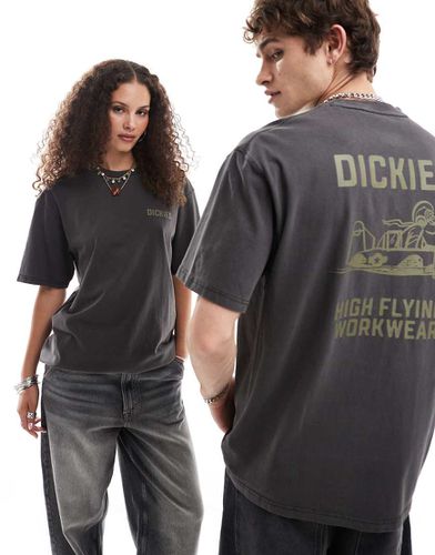 T-shirt nera con stampa grafica sul retro di aeroplano - Dickies - Modalova