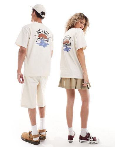 T-shirt color crema con stampa di spiaggia sul retro - Dickies - Modalova