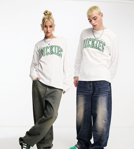 Aitkin - T-shirt unisex a maniche lunghe bianca e verde - Dickies - Modalova