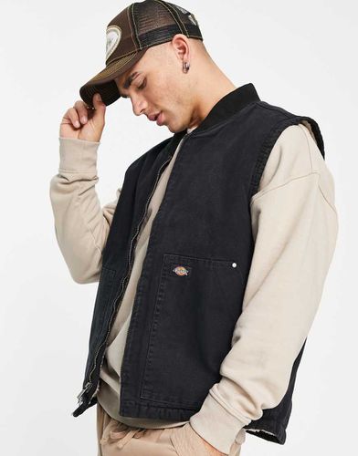 Duck - Giacca a gilet in tela nera stone wash - Dickies - Modalova