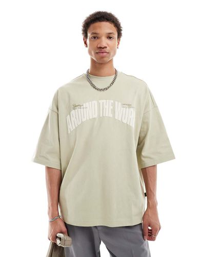 Dr. Denim - Curtis - T-shirt oversize con scritta "Around The World" - Dr Denim - Modalova