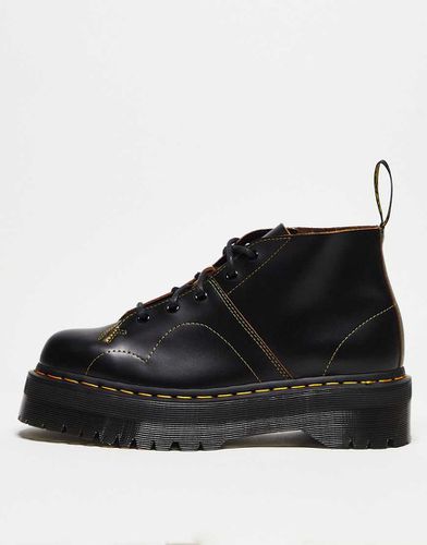 Church Quad - Anfibi con 5 paia di occhielli in pelle nera liscia vintage - Dr Martens - Modalova