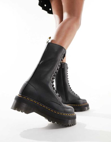 Dr. Martens - Quad - Stivaletti unisex a 14 occhielli neri in pelle - Dr Martens - Modalova