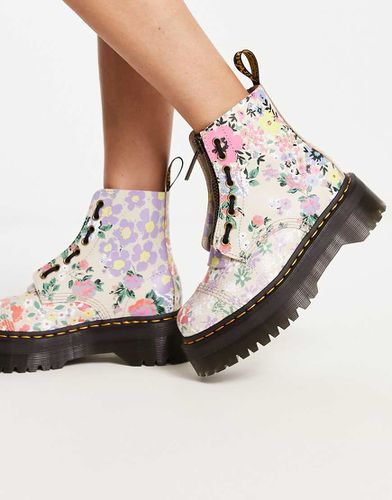 Sinclair - Stivaletti flatform con stampa fantasia a fiori - Dr Martens - Modalova