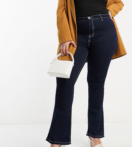 DTT Plus - Bianca - Jeans a fondo ampio stile disco a vita alta con tasche a cuore - Don't Think Twice - Modalova