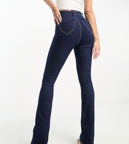 DTT Tall - Bianca - Jeans a fondo ampio stile disco a vita alta con tasche a cuore - Don't Think Twice - Modalova