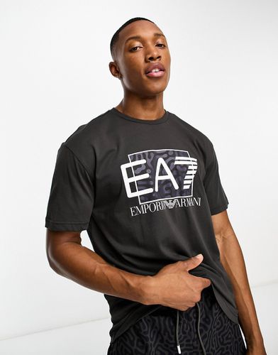 Emporio Armani - T-shirt grigia con stampa del logo - EA7 - Modalova