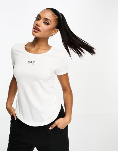 T-shirt bianca con logo - EA7 - Modalova