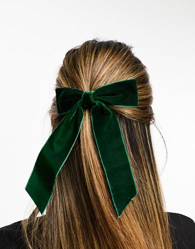 Fiocco per capelli oversize in velluto smeraldo - In esclusiva per ASOS - Easilocks - Modalova