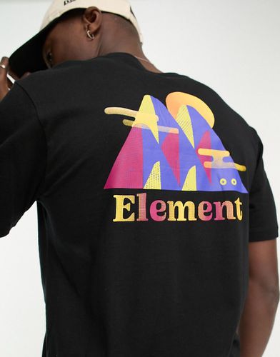 T-shirt nera con stampa "Hills" sul retro - Element - Modalova