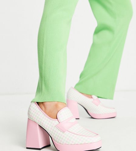 Esclusiva - Scarpe con tacco e plateau rosa e verde a quadretti - Daisy Street - Modalova