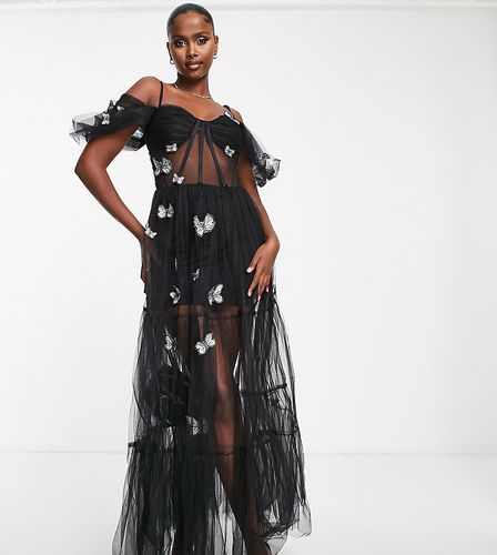 Esclusiva - Vestito a corsetto trasparente con ricamo 3D - Lace & Beads - Modalova