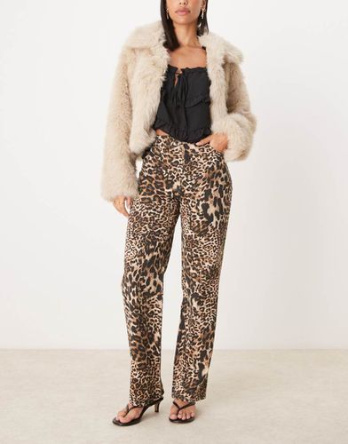 Esclusiva - Jeans dritti con stampa leopardata e tasca in pizzo - The Frolic - Modalova