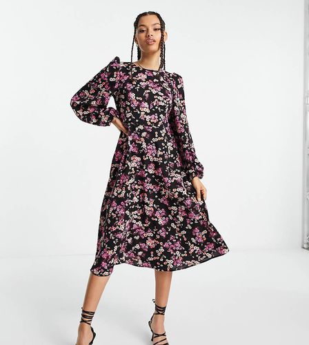 Esclusiva - Vestito midi con stampa a fiori e maniche a palloncino - Vero Moda Petite - Modalova