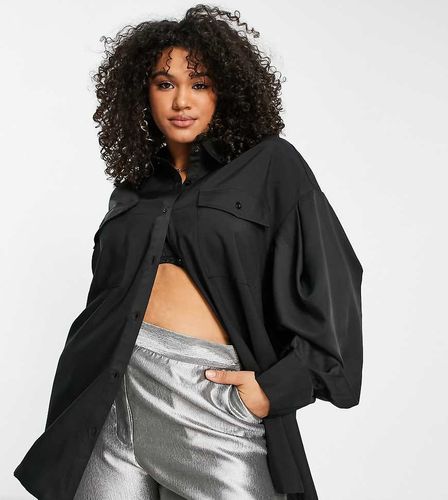 Camicia oversize a pieghe nera - Extro & Vert Plus - Modalova