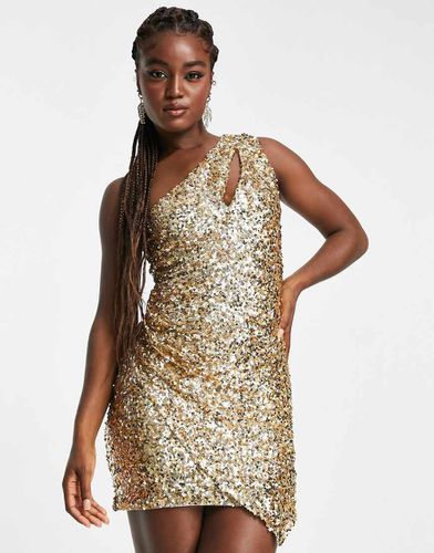 Vestito corto con cut-out e drappeggio con paillettes color bronzo - Forever New - Modalova