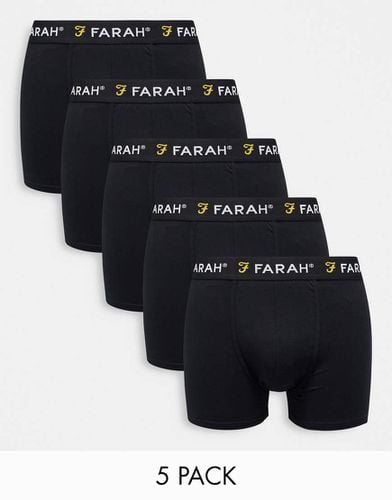 Confezione da 5 boxer neri - Farah - Modalova