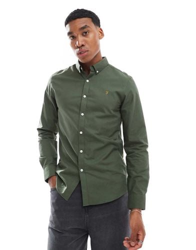 Brewer - Camicia Oxford a maniche lunghe color verde bosco - Farah - Modalova