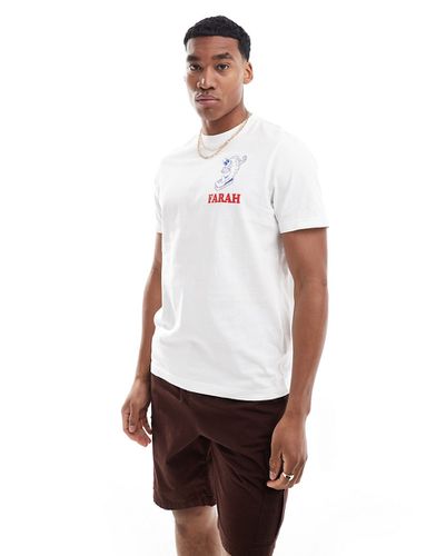 T-shirt bianca con grafica sul retro - Farah - Modalova