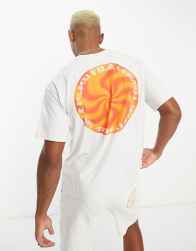 Haze - T-shirt oversize grigia con stampa sulla schiena - Fila - Modalova