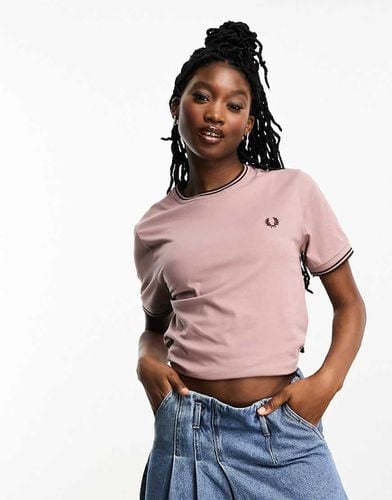 T-shirt boyfriend con due righe a contrasto sui bordi - Fred Perry - Modalova