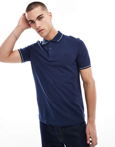 Polo à liseré double - Bleu marine - Fred Perry - Modalova